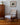 Side view of vintage Australian TH Brown Woomera armchair with wool blend fabric