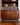 Danish mid-century bookcase with tambour door storage and pull-out desk